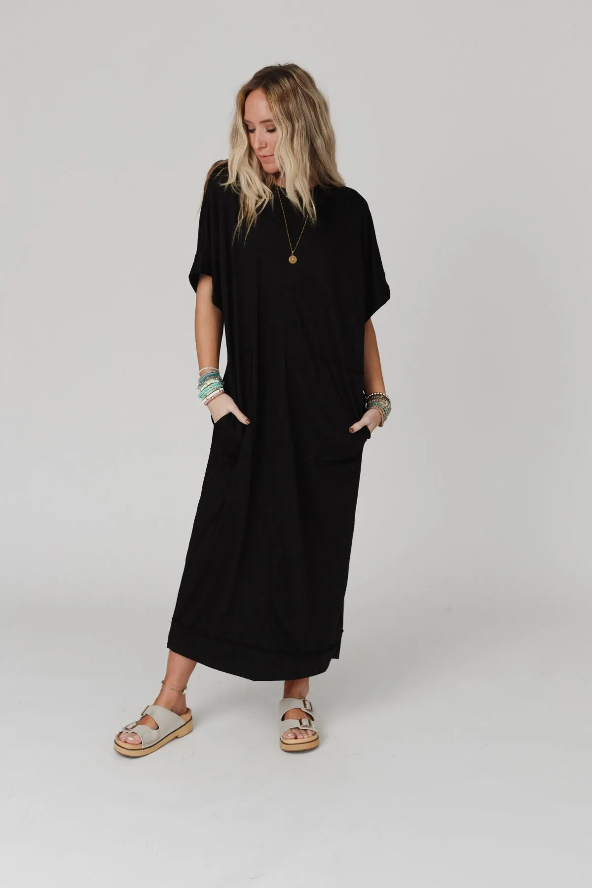 The Nest Laurel Short Sleeve Maxi Dress - Black