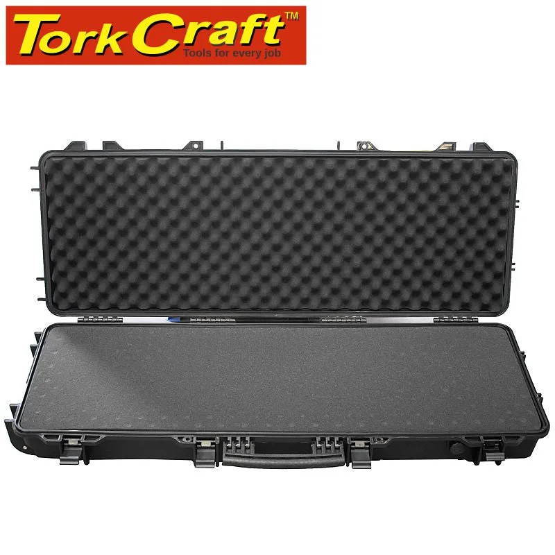 TORK CRAFT PLASTIC CASE 1040 X 350 X 130MM OD WITH FOAM BLACK RIFLE CASE WATER & PLC1043513