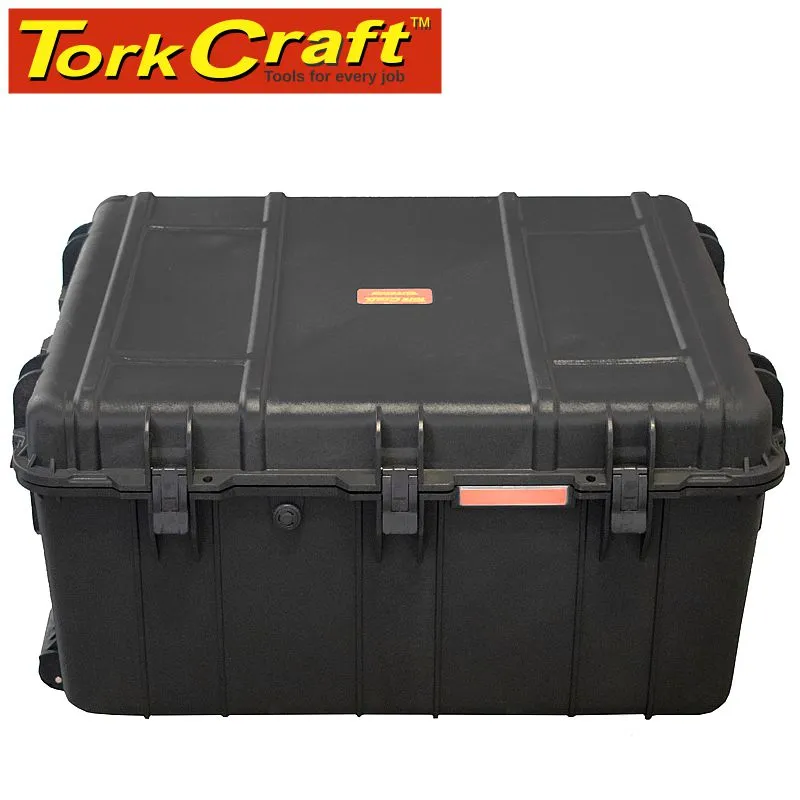 TORK CRAFT PLASTIC CASE 847 X 722 X 432MM OD WHEELS WITH FOAM BLACK CASE WATER & PLC786639