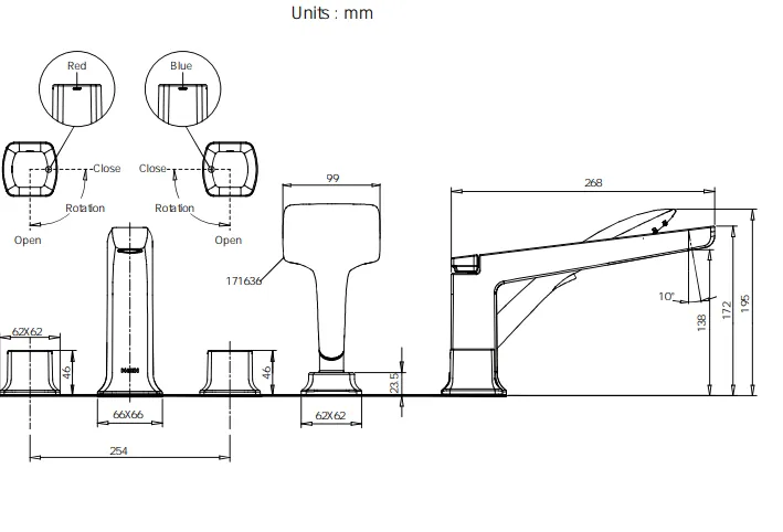Tub Faucet Diamond Chrome Two-Handle Roman T68272
