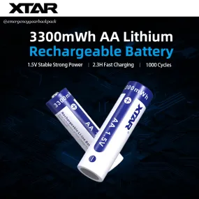 XTAR 1.5V Li-ion Battery AA 3300mWh/2000mAh (Pack 4)
